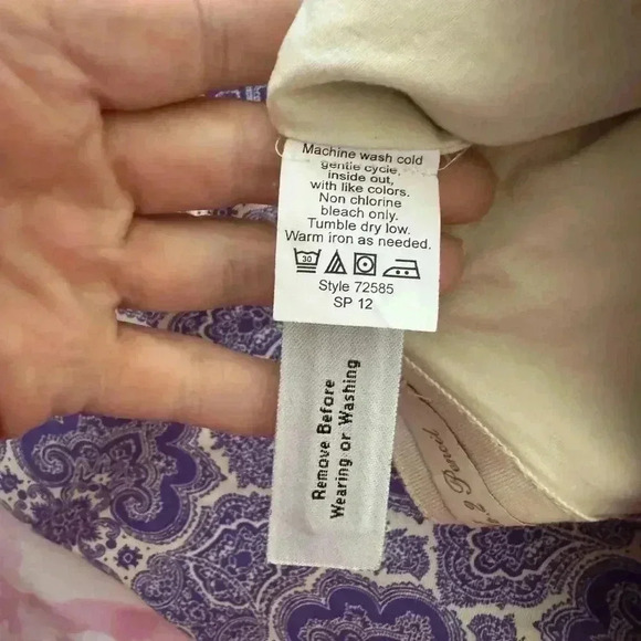 J. Crew Purple White Medallion Paisley Print Cotton No. 2 Pencil Skirt - Picture 9 of 9